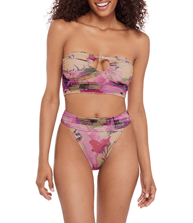 Steve Madden Super Bloom High Waisted High Leg Swim Bottom