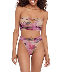 Steve Madden Super Bloom High Waisted High Leg Swim Bottom