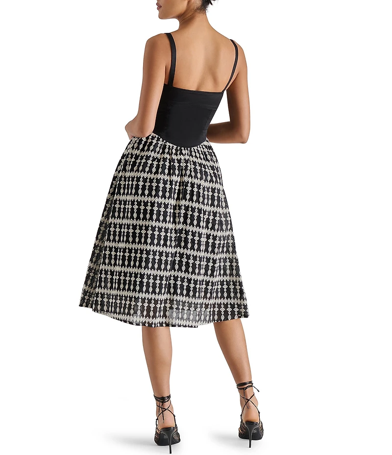 Steve Madden Sweetheart Neck A-Line Aster Midi Dress