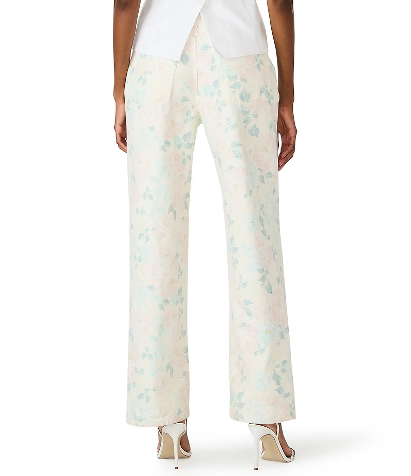 Steve Madden Sydnee Floral Print High Rise Straight Leg Denim Jeans