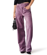 Steve Madden Sydnee Velveteen High Rise Barrel Leg Pants