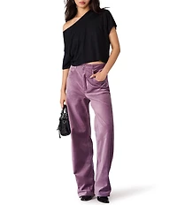 Steve Madden Sydnee Velveteen High Rise Barrel Leg Pants