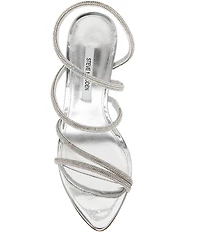 Steve Madden Sylo Rhinestone Asymmetric Strappy Dress Sandals