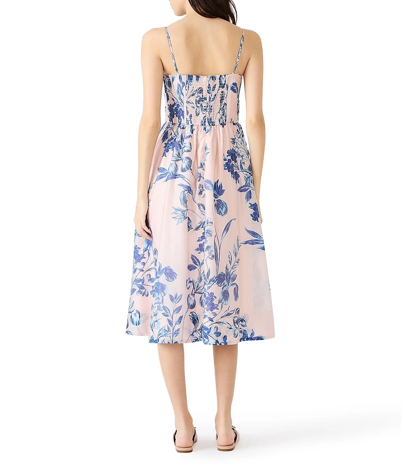 Steve Madden Talita Floral Print Scoop Neck Sleeveless Midi Dress