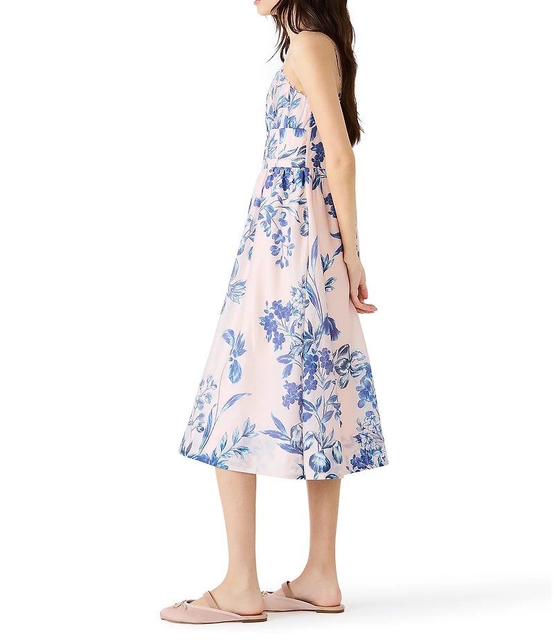 Steve Madden Talita Floral Print Scoop Neck Sleeveless Midi Dress