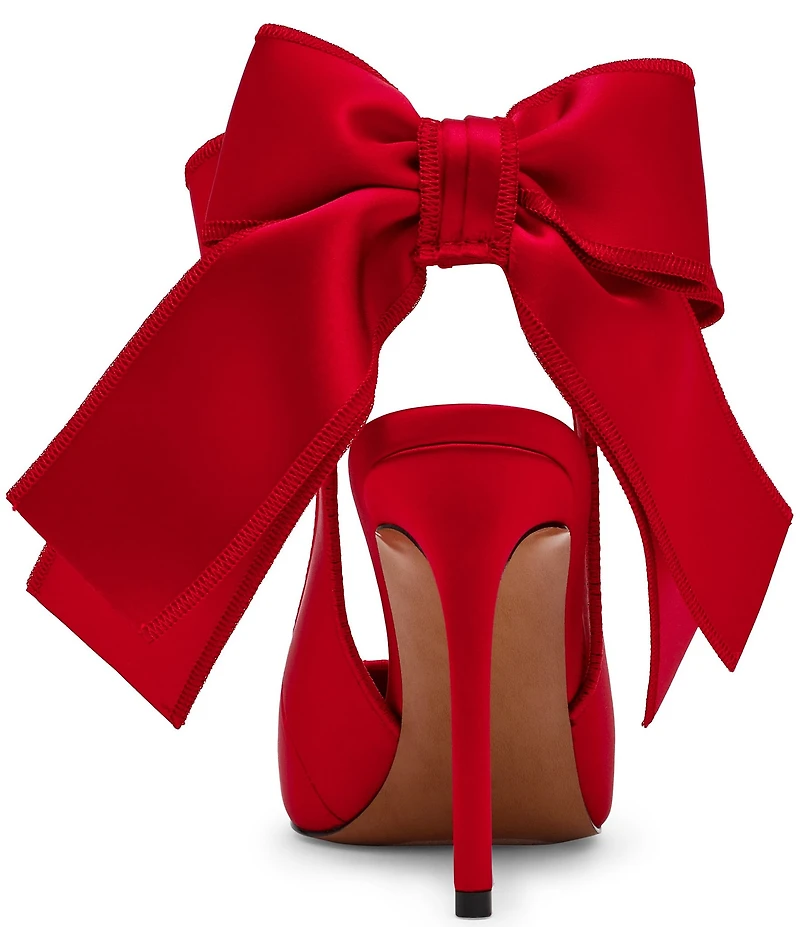 Steve Madden Teacup Satin Bow Detail Slingback Stiletto Pumps