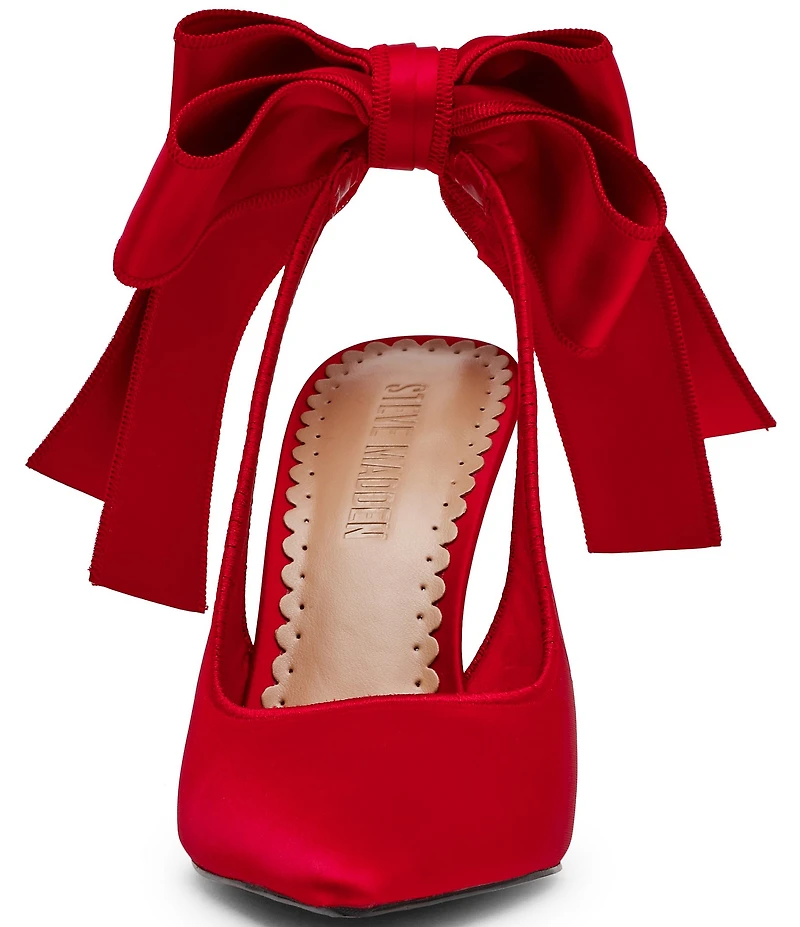 Steve Madden Teacup Satin Bow Detail Slingback Stiletto Pumps