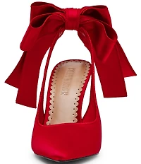 Steve Madden Teacup Satin Bow Detail Slingback Stiletto Pumps
