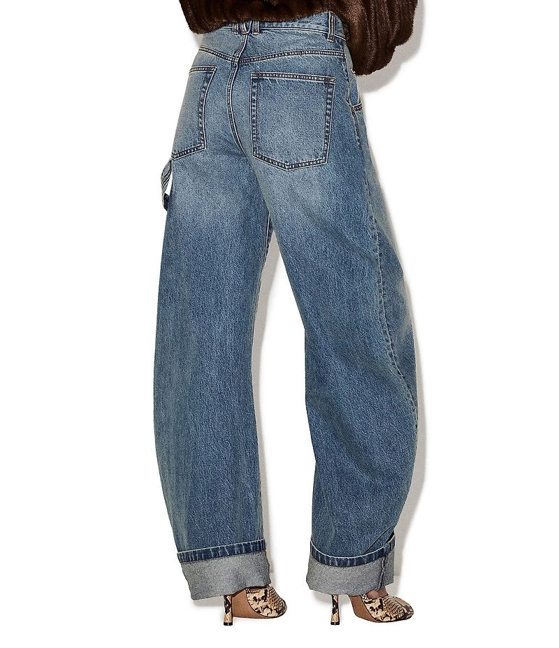 Steve Madden The Perry High-Rise Extreme Barrel Leg Cuffed Denim Jean