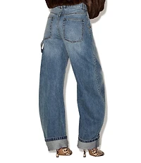 Steve Madden The Perry High-Rise Extreme Barrel Leg Cuffed Denim Jean