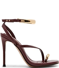 Steve Madden Tia Toe Loop Ankle Strap Hardware Dress Sandals