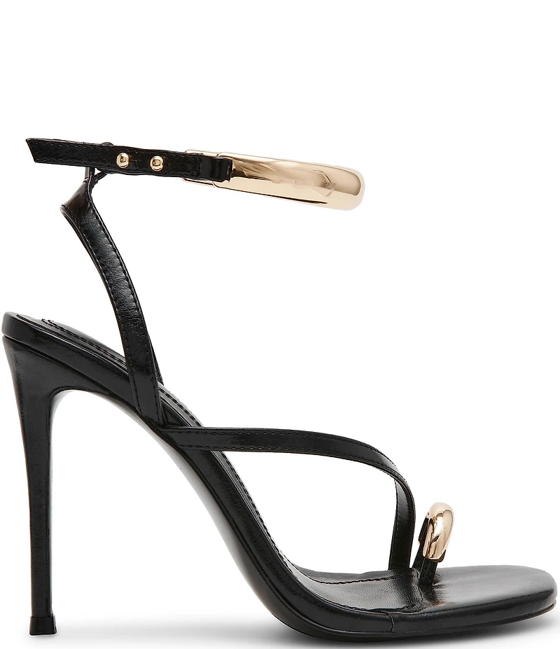Steve Madden Tia Toe Loop Ankle Strap Hardware Dress Sandals