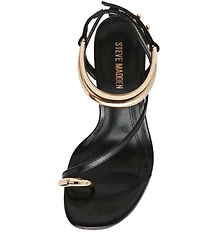 Steve Madden Tia Toe Loop Ankle Strap Hardware Dress Sandals