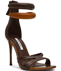 Steve Madden Tigress Wood Ornament Stiletto Dress Sandals