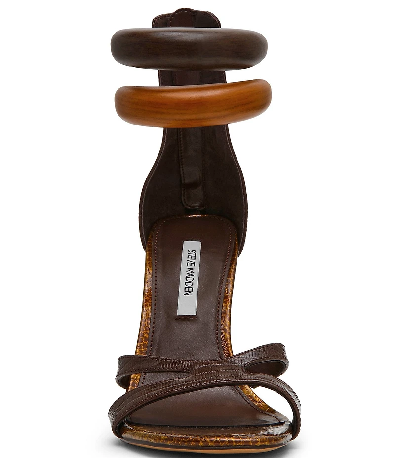 Steve Madden Tigress Wood Ornament Stiletto Dress Sandals