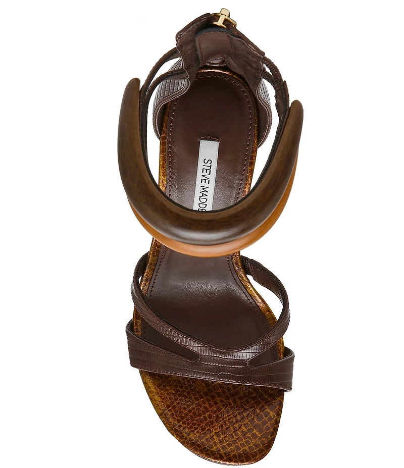 Steve Madden Tigress Wood Ornament Stiletto Dress Sandals