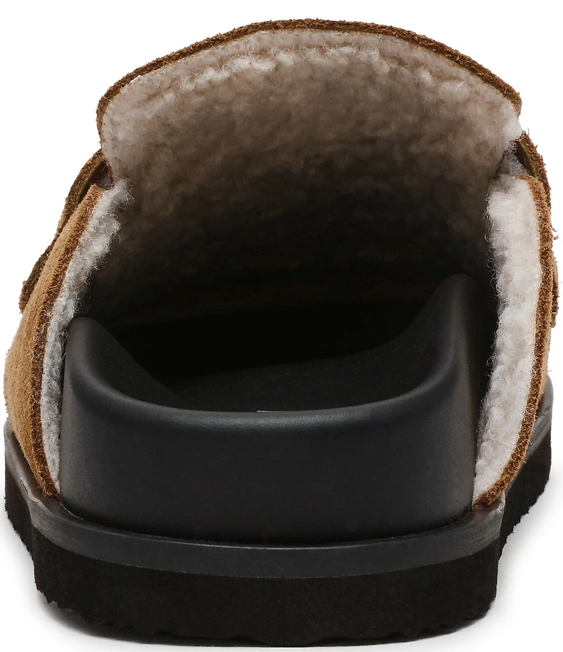 Steve Madden Tomlin Suede Faux Fur Platform Clogs