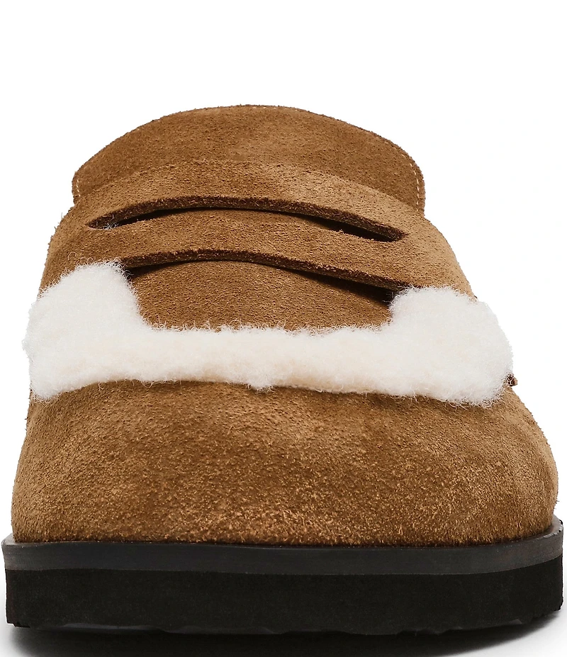 Steve Madden Tomlin Suede Faux Fur Platform Clogs