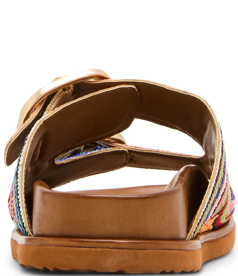 Steve Madden Tourist Sequin Embellished Buckle Hardware Slide Sandals