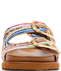 Steve Madden Tourist Sequin Embellished Buckle Hardware Slide Sandals