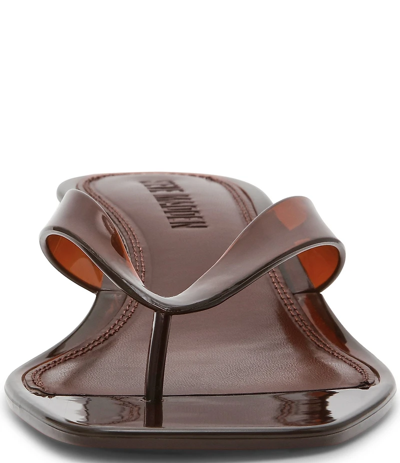 Steve Madden Tracie Jelly Clear Kitten Heel Thong Sandals
