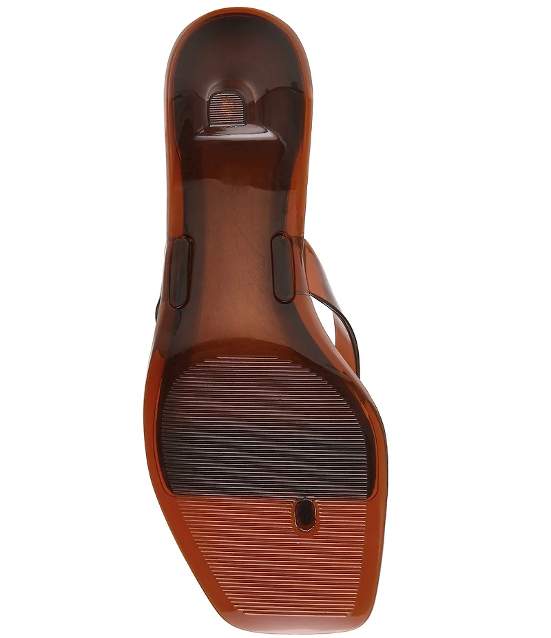 Steve Madden Tracie Jelly Clear Kitten Heel Thong Sandals