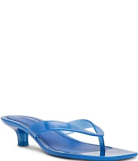 Steve Madden Tracie Jelly Clear Kitten Heel Thong Sandals