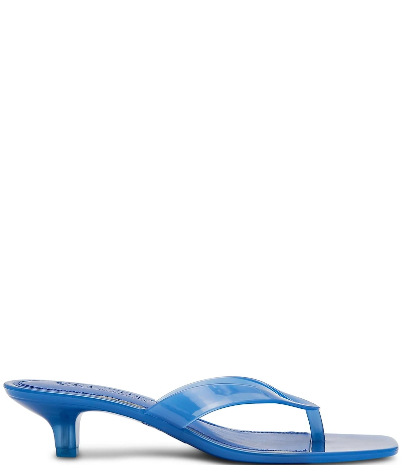 Steve Madden Tracie Jelly Clear Kitten Heel Thong Sandals