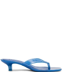 Steve Madden Tracie Jelly Clear Kitten Heel Thong Sandals