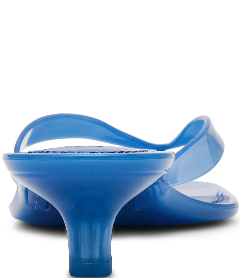 Steve Madden Tracie Jelly Clear Kitten Heel Thong Sandals