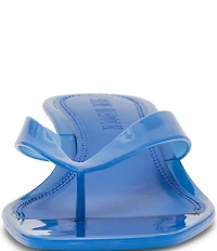 Steve Madden Tracie Jelly Clear Kitten Heel Thong Sandals