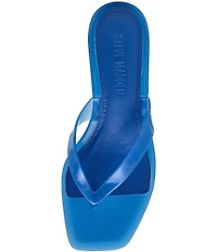 Steve Madden Tracie Jelly Clear Kitten Heel Thong Sandals