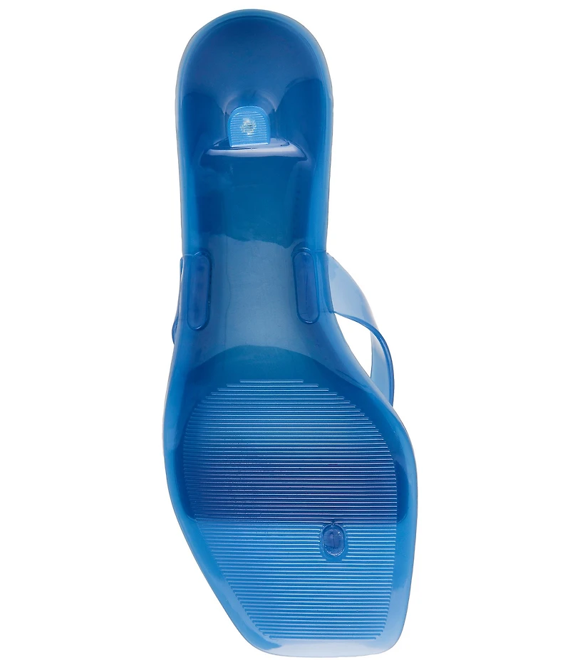 Steve Madden Tracie Jelly Clear Kitten Heel Thong Sandals