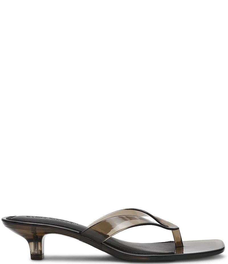 Steve Madden Tracie Jelly Clear Kitten Heel Thong Sandals