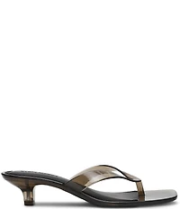 Steve Madden Tracie Jelly Clear Kitten Heel Thong Sandals