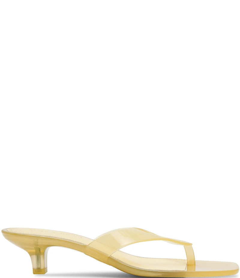 Steve Madden Tracie Jelly Clear Kitten Heel Thong Sandals