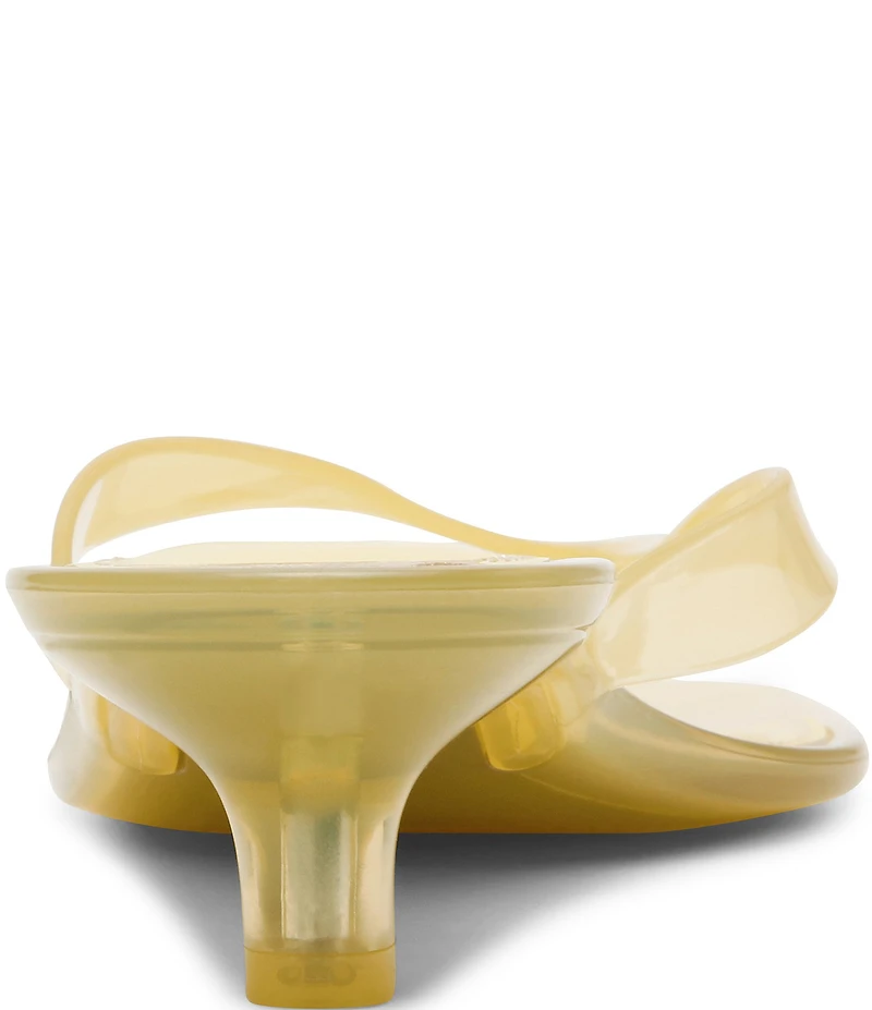 Steve Madden Tracie Jelly Clear Kitten Heel Thong Sandals