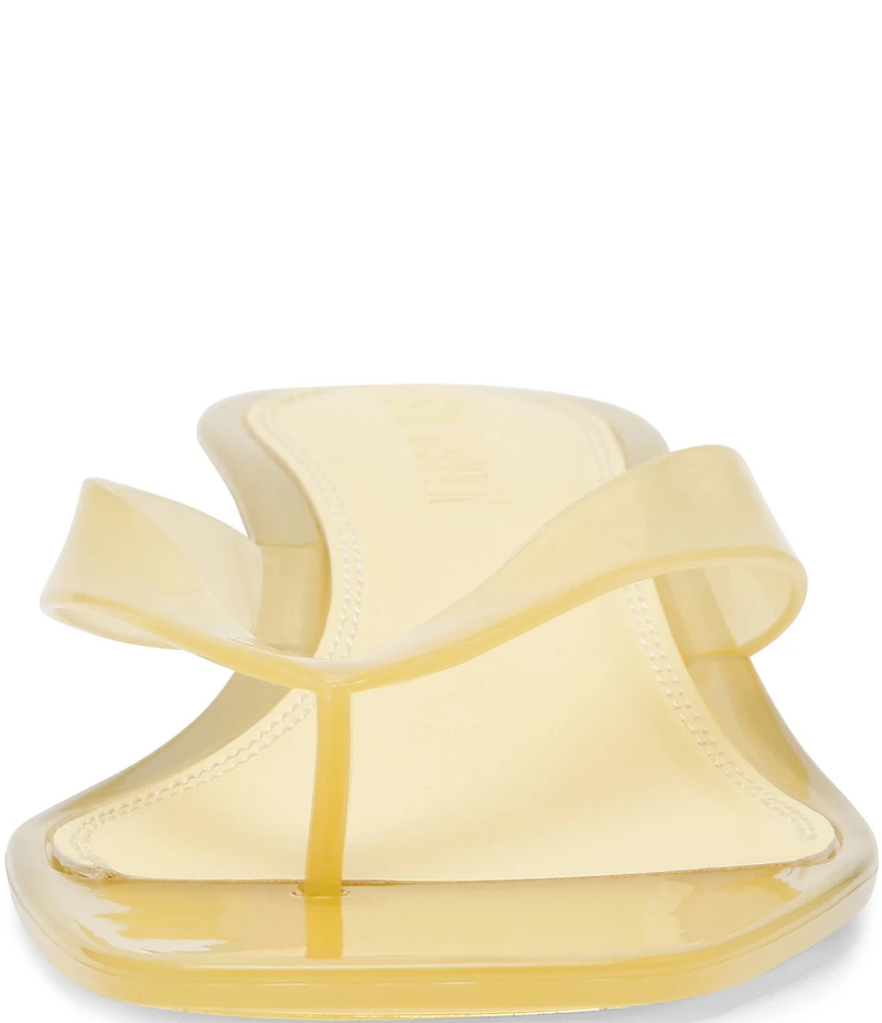 Steve Madden Tracie Jelly Clear Kitten Heel Thong Sandals