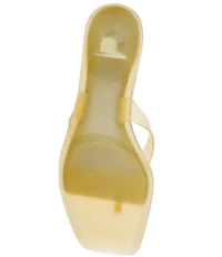 Steve Madden Tracie Jelly Clear Kitten Heel Thong Sandals