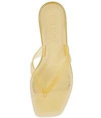 Steve Madden Tracie Jelly Clear Kitten Heel Thong Sandals