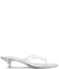 Steve Madden Tracie Jelly Clear Kitten Heel Thong Sandals