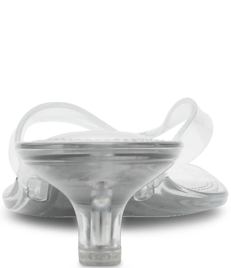 Steve Madden Tracie Jelly Clear Kitten Heel Thong Sandals