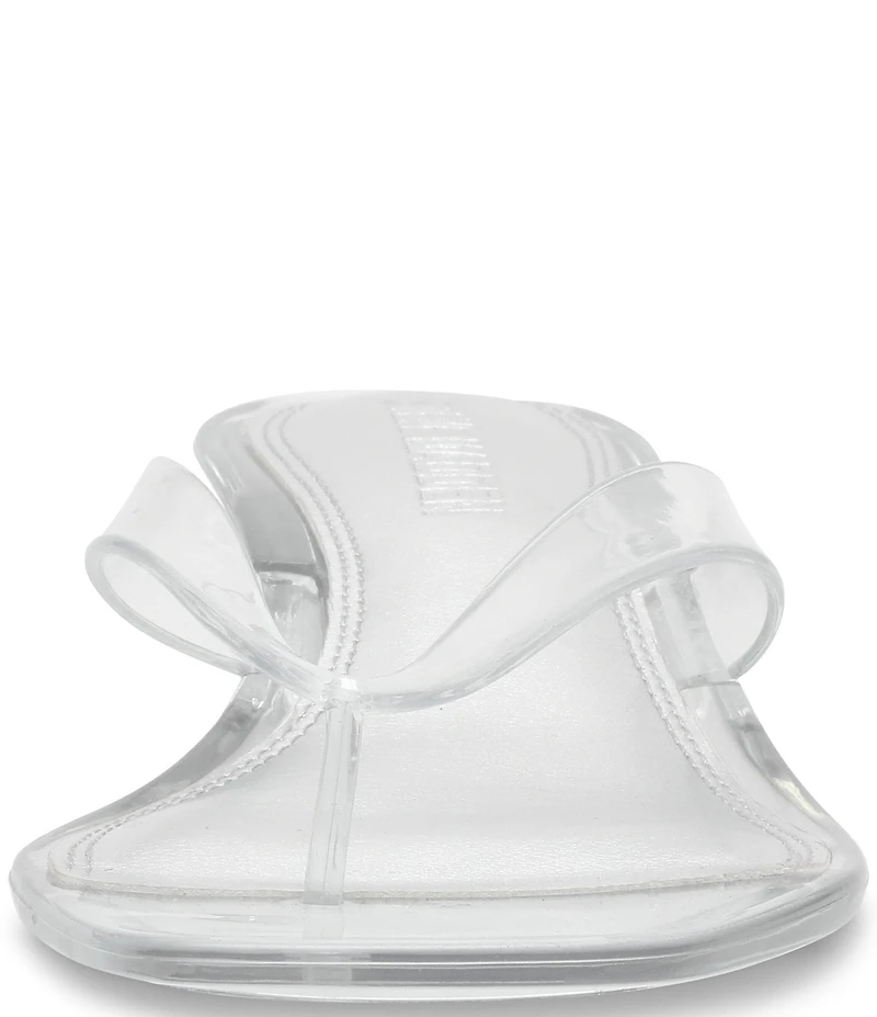 Steve Madden Tracie Jelly Clear Kitten Heel Thong Sandals