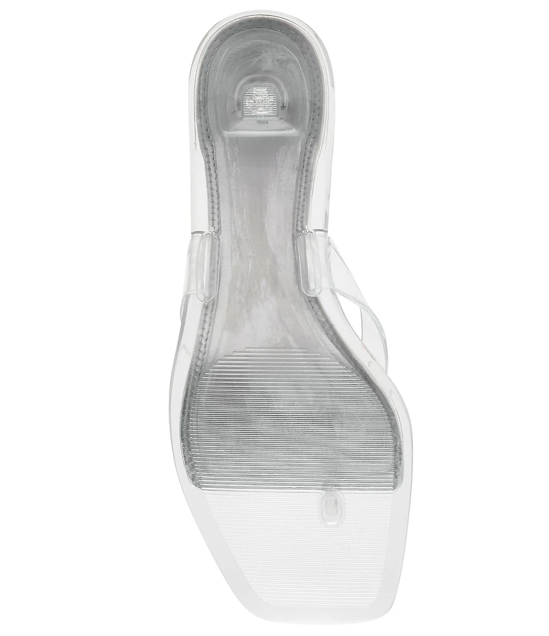 Steve Madden Tracie Jelly Clear Kitten Heel Thong Sandals