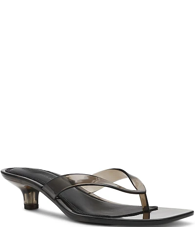 Steve Madden Tracie Jelly Clear Kitten Heel Thong Sandals