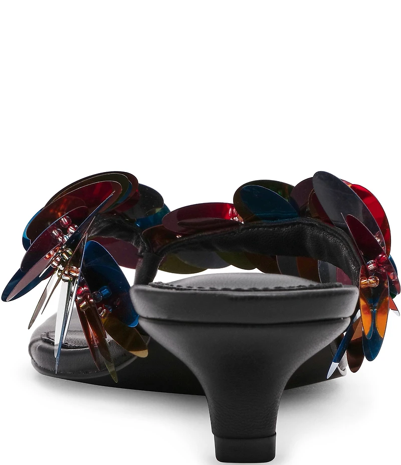 Steve Madden Tracie Paillette Kitten Heel Thong Dress Sandals