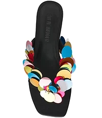 Steve Madden Tracie Paillette Kitten Heel Thong Dress Sandals