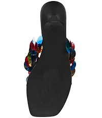 Steve Madden Tracie Paillette Kitten Heel Thong Dress Sandals