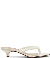Steve Madden Tracie Shell Ornament Kitten Heel Thong Dress Sandals