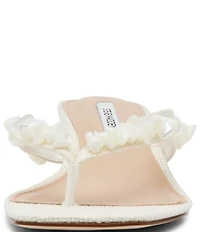 Steve Madden Tracie Shell Ornament Kitten Heel Thong Dress Sandals